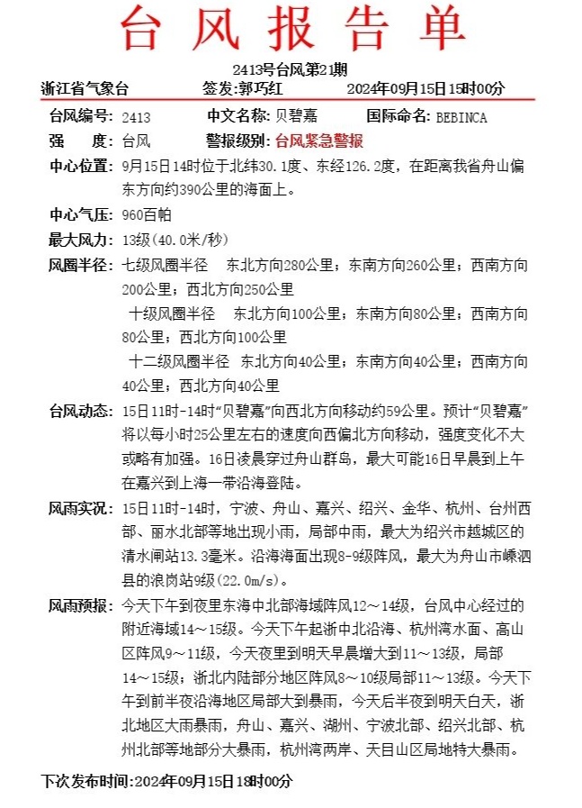 最高级别台风红色预警发布！杭州紧急提醒：非必要不出门！登陆地点逐渐明确——