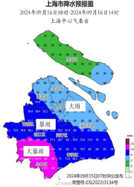 贝碧嘉逼近上海各区风雨具体预报来了！这些区域的市民更要当心