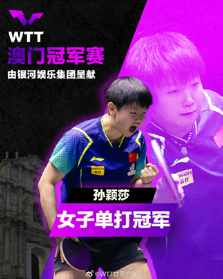 恭喜!孙颖莎夺奥运会后首个冠军 恭喜!孙颖莎夺奥运会后首个冠军