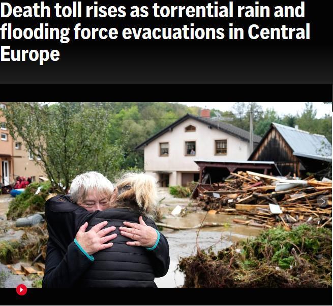 连遭暴雨侵袭 中东欧多国已有至少8人死亡