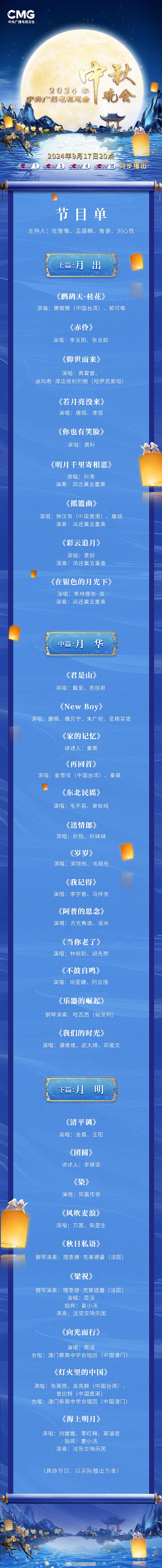 转发收好！中秋晚会节目单汇总