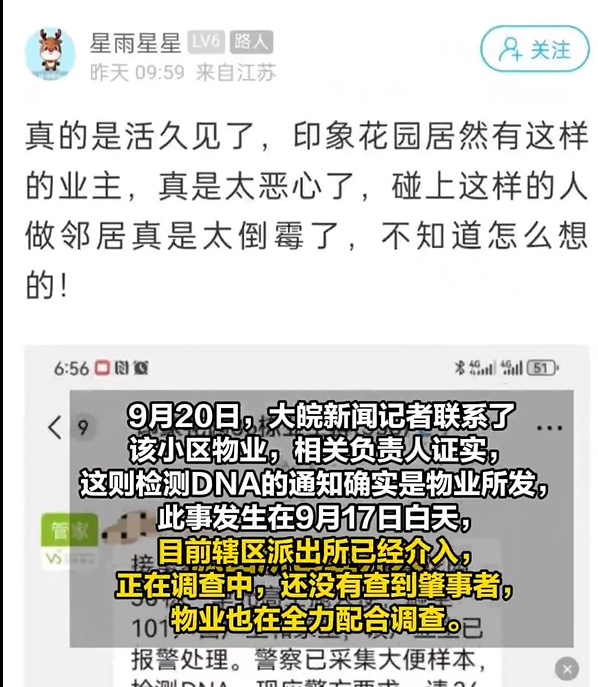 高空飞“翔”,全楼栋测DNA查肇事者! 高空飞“翔”,全楼栋测DNA查肇事者!