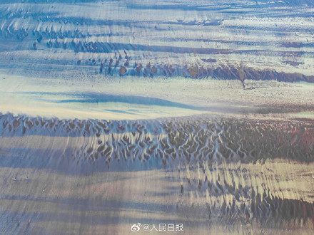 绝美！钱塘江退潮后现羽毛状纹理