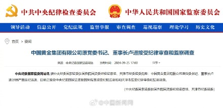 中国黄金原董事长卢进被查