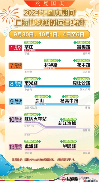 提醒！封站期间无法存取行李！上海地铁国庆运营有这些变化→