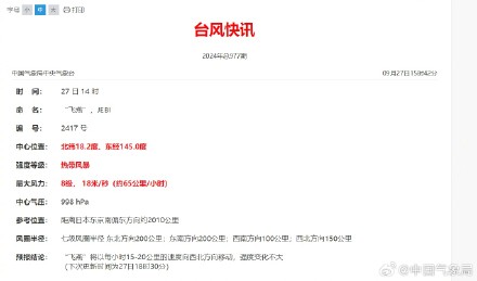 今年第17号台风飞燕生成