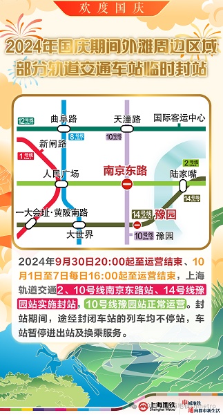 提醒！封站期间无法存取行李！上海地铁国庆运营有这些变化→