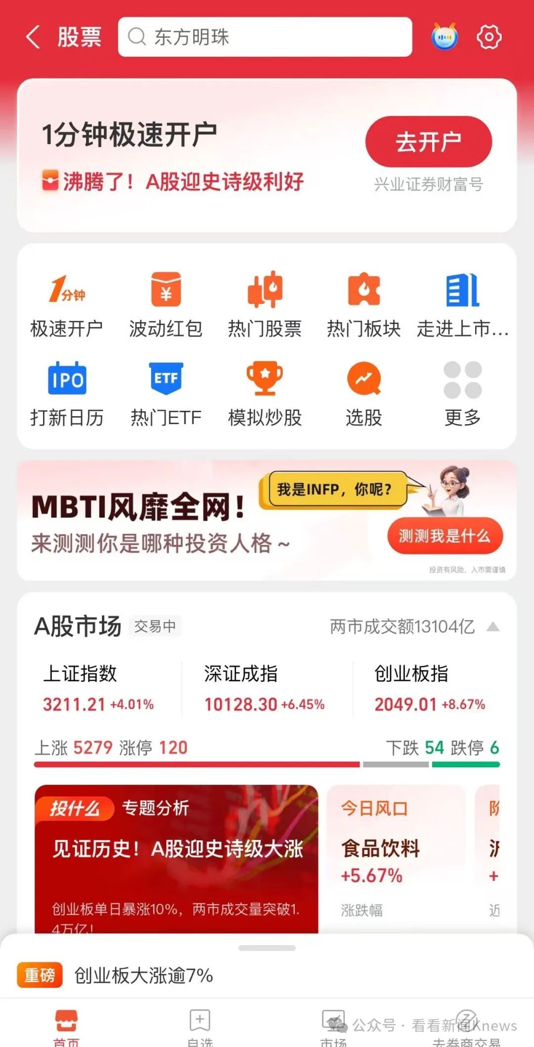 A股暴涨 35分钟成交破万亿！又有多家券商软件崩了 有网文作者称“财富自由了”