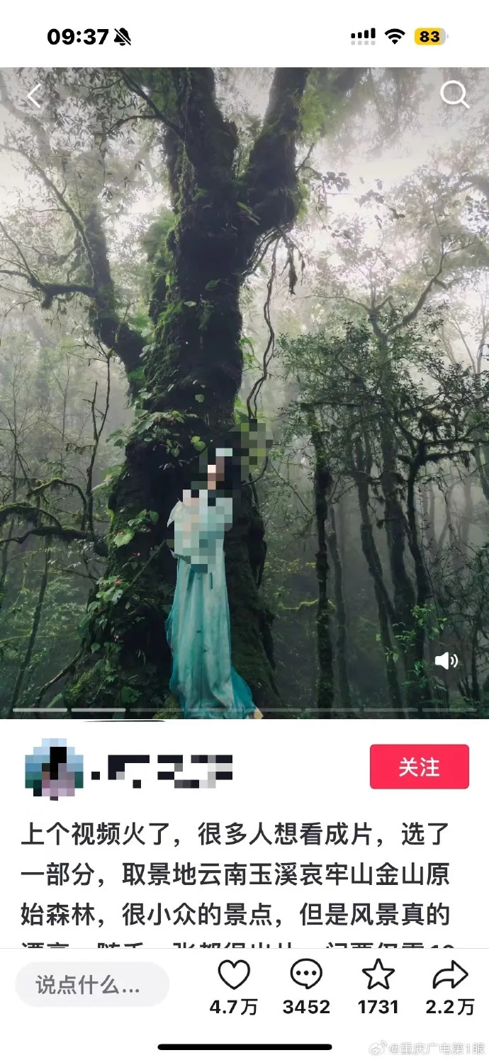 在哀牢山拍写真引热议，当事人：是开放景区
