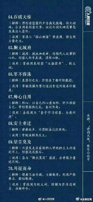 70个常被误用的成语，你用对了吗？