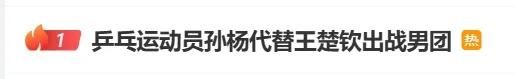 孙杨代替王楚钦出战？阵容官宣