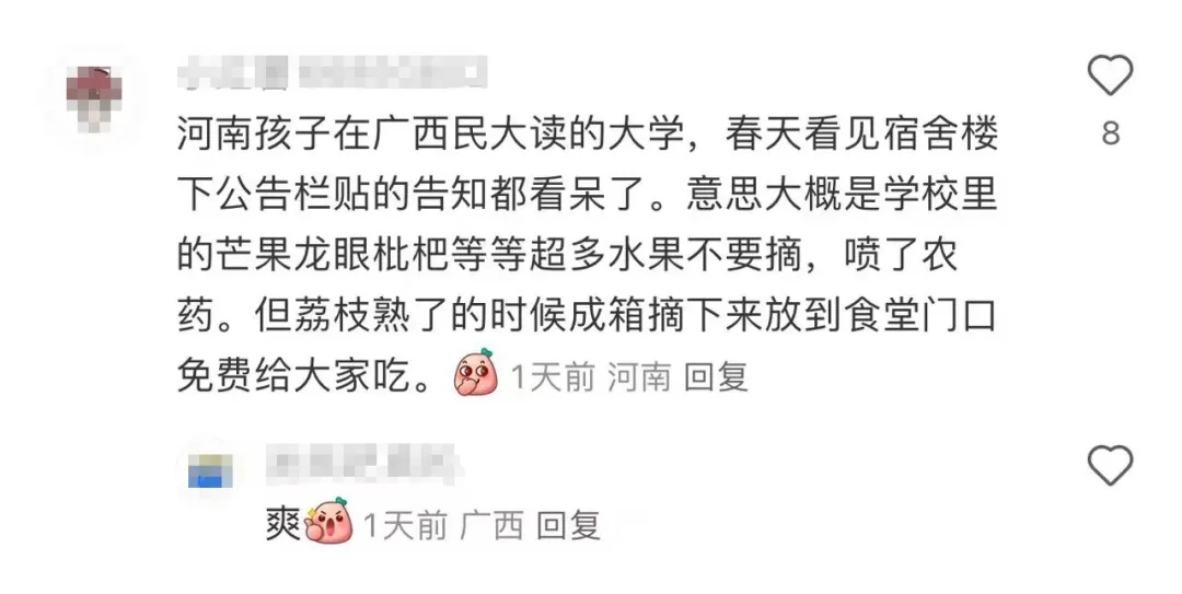 西外学生：图书馆门前的梨子能吃吗？回复亮了……