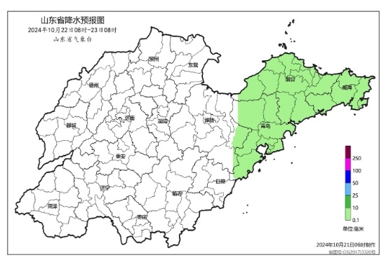 山东半岛地区仍有较明显降雨,明天部分地区有霜冻 山东半岛地区仍有较明显降雨,明天部分地区有霜冻