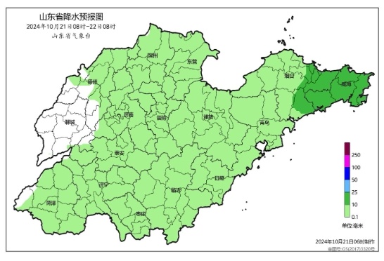 山东半岛地区仍有较明显降雨,明天部分地区有霜冻 山东半岛地区仍有较明显降雨,明天部分地区有霜冻