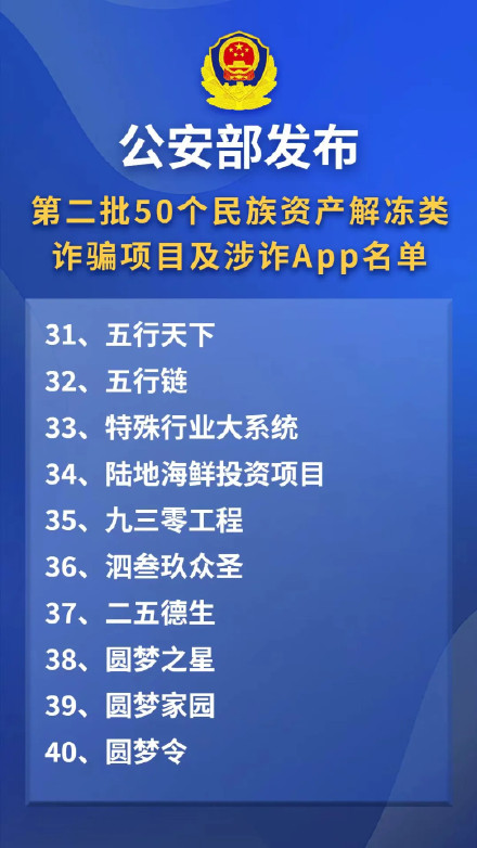 警惕！公安部公布50个诈骗项目及涉诈APP