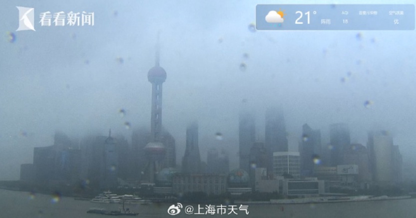 台风“潭美”加强！影响时间长，上海局部大雨，明晚起气温暴跌