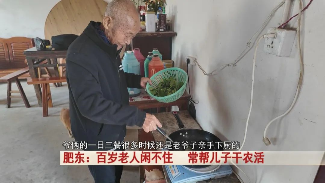 百岁老人闲不住，常帮儿子干农活