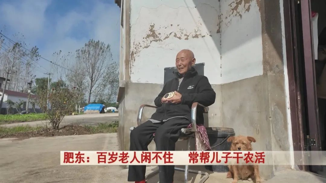 百岁老人闲不住，常帮儿子干农活