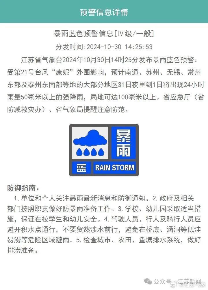 超强台风来了！江苏发布暴雨预警