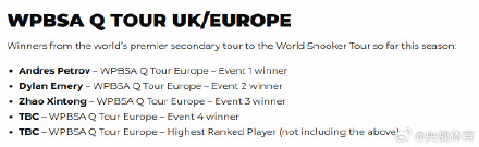 赵心童获得英锦赛外卡资格 赵心童获得英锦赛外卡资格