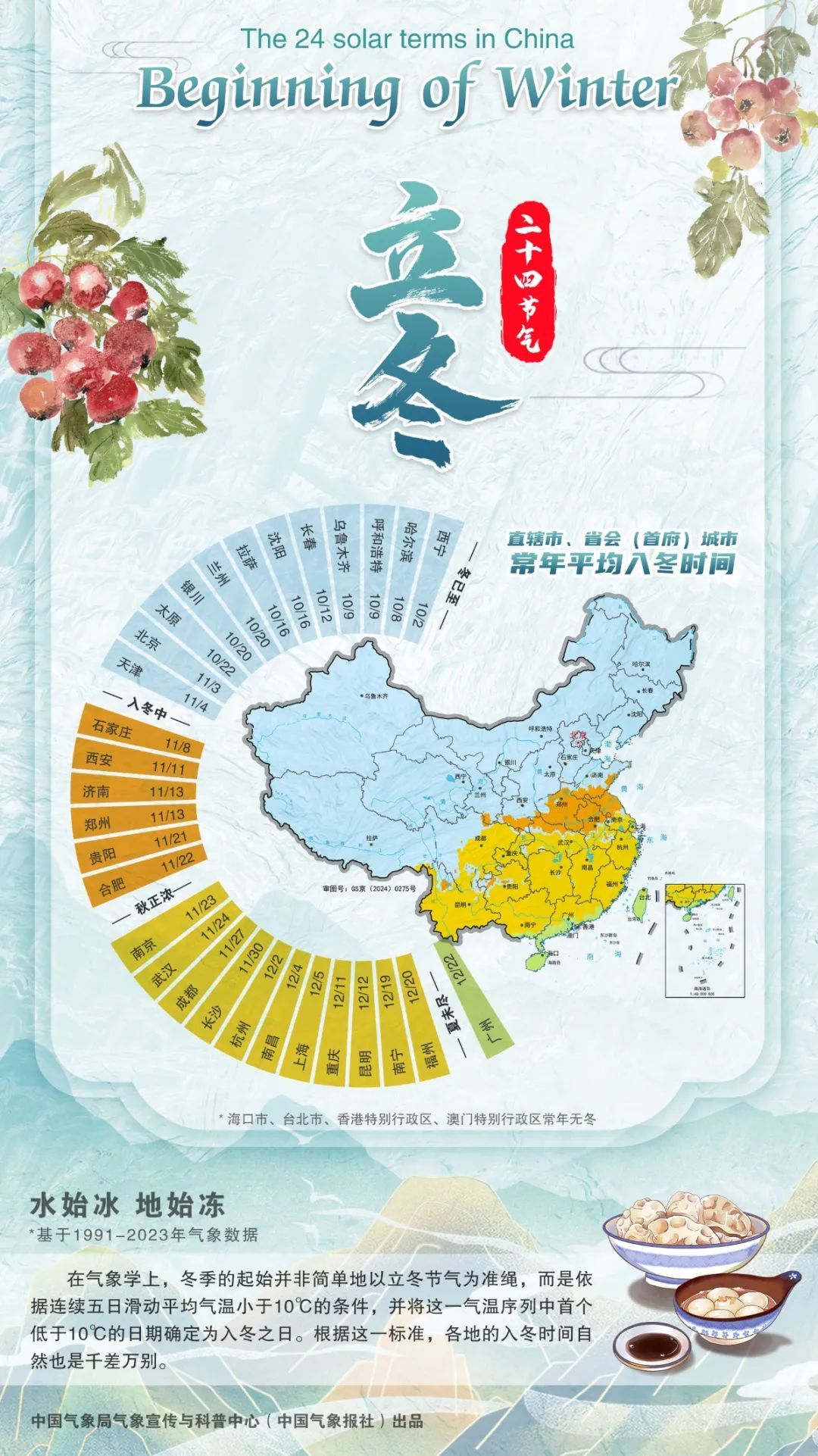 数说节气丨立冬:水始冰 地始冻 数说节气丨立冬:水始冰 地始冻
