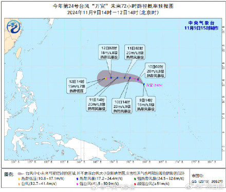 最新！3个台风海上共舞：银杏+桃芝+万宜