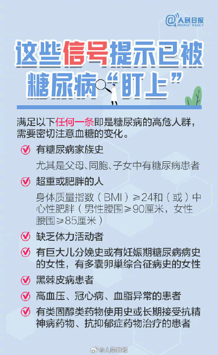 转发周知！糖尿病有哪些风险预警信号