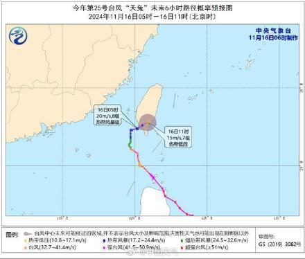 台风“天兔”即将登陆台湾省高雄到屏东一带沿海