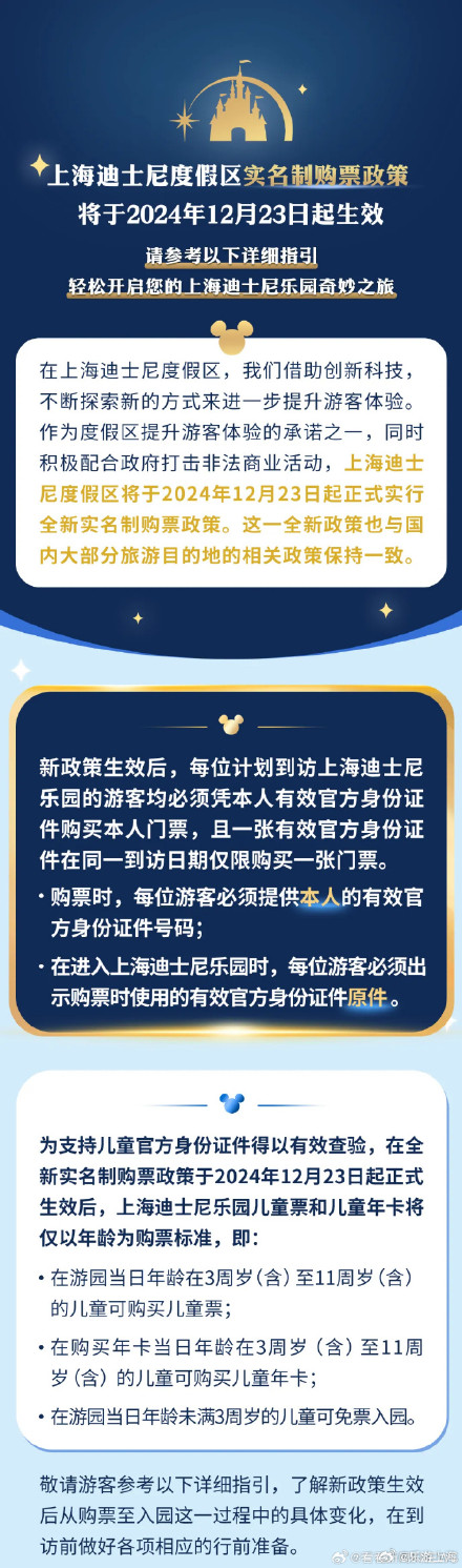 上海迪士尼12月23日起实行实名制购票 上海迪士尼12月23日起实行实名制购票