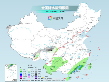 华南部分地区仍有明显降雨 西南地区降水连连