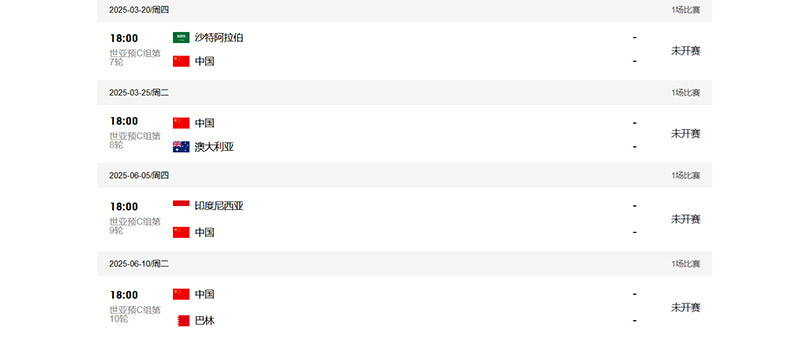 18强赛后续赛程：国足明年3月连战沙特澳大利亚