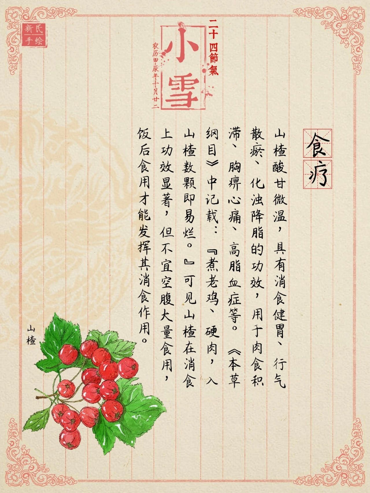 小雪 | 日渐冷,阳气藏!消食健胃、行气降脂还看这款人气红果 小雪 | 日渐冷,阳气藏!消食健胃、行气降脂还看这款人气红果