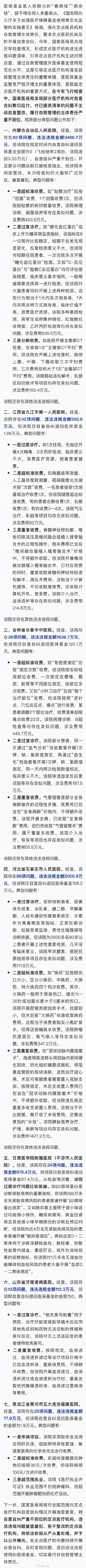 国家医保局通报7家医院违法违规