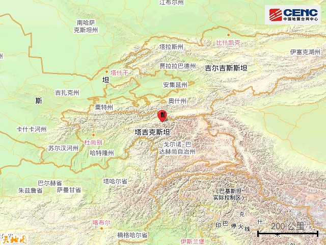 塔吉克斯坦发生5.0级地震 塔吉克斯坦发生5.0级地震