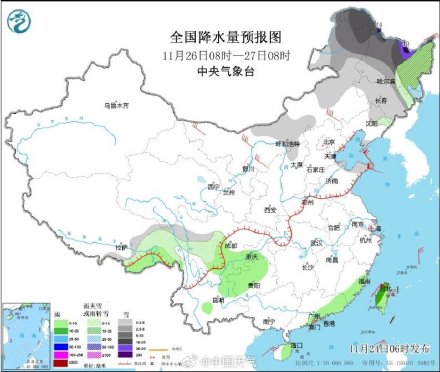 内蒙古黑龙江局地有大暴雪或特大暴雪