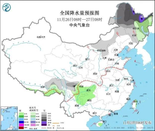 寒潮影响我国中东部地区！东北、内蒙古等地有暴雪
