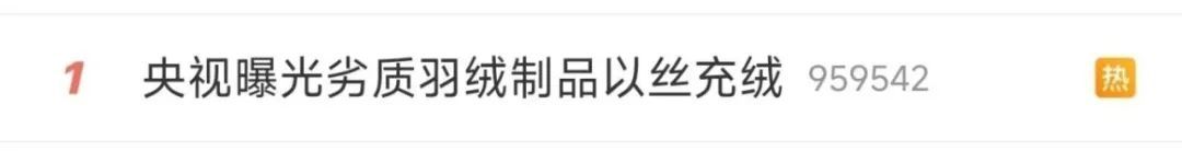 热搜第一！7万件羽绒服含绒量0%！央视曝光造假链条，填充物竟是……