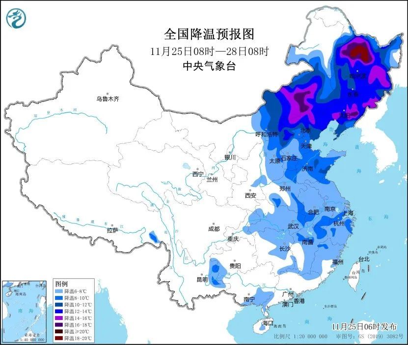 寒潮影响我国中东部地区！东北、内蒙古等地有暴雪