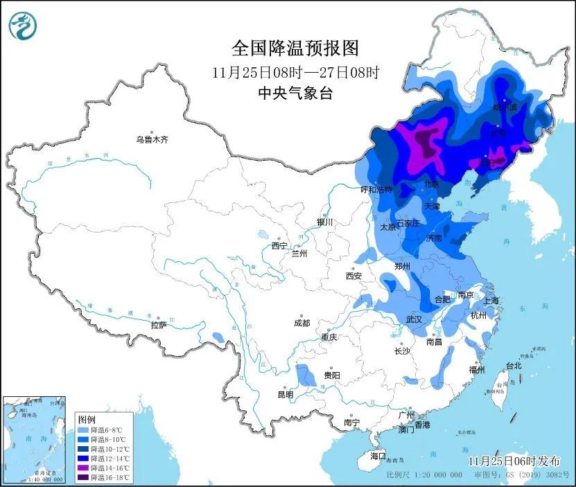 寒潮影响我国中东部地区！东北、内蒙古等地有暴雪