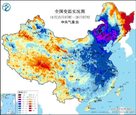 寒潮冻彻中东部地区 寒潮将影响我国大部地区