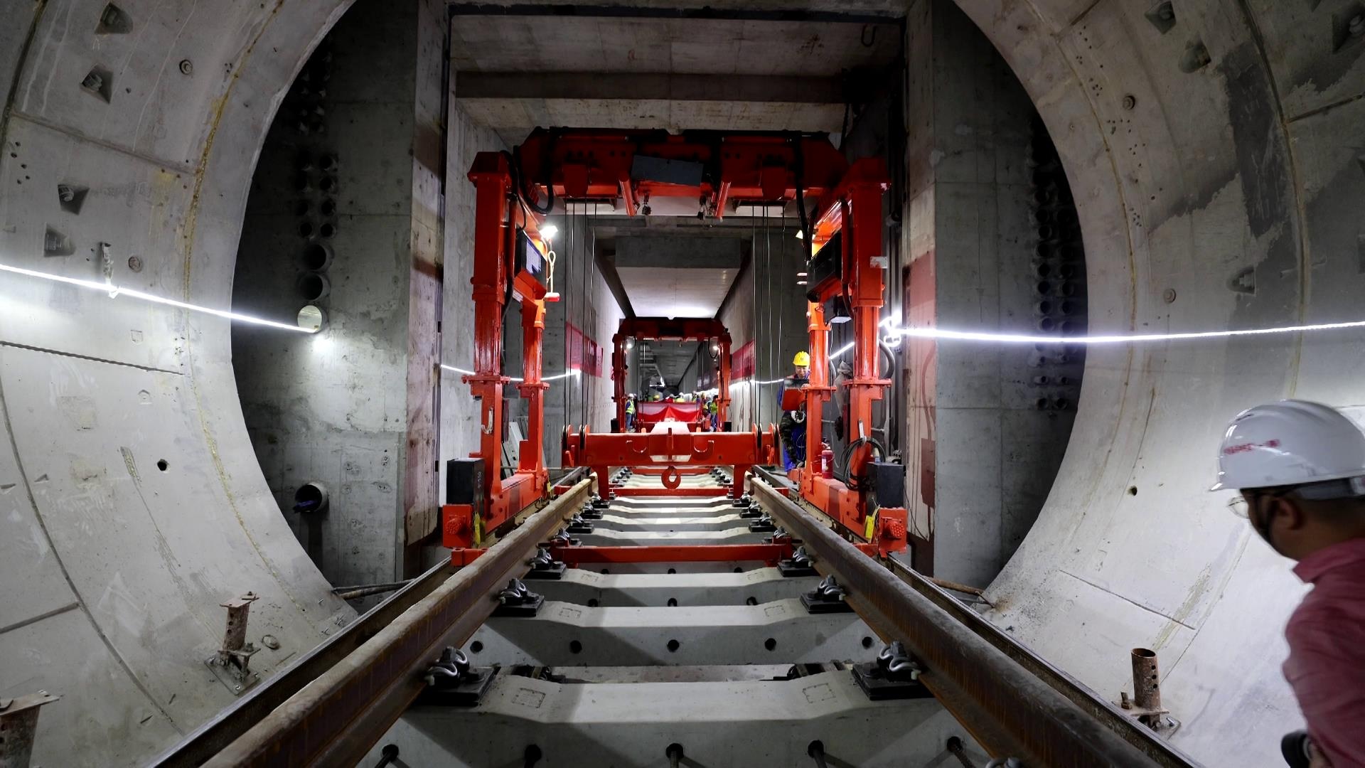 杭德市域铁路I标段轨道贯通 杭德市域铁路I标段轨道贯通