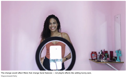 社交平台禁英青少年用美颜滤镜