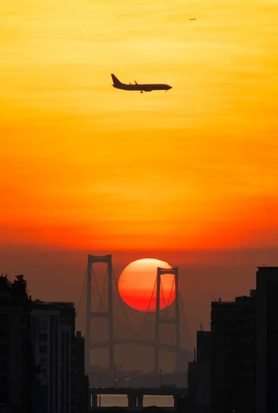 深中通道的绝美“悬日”，你见过吗？