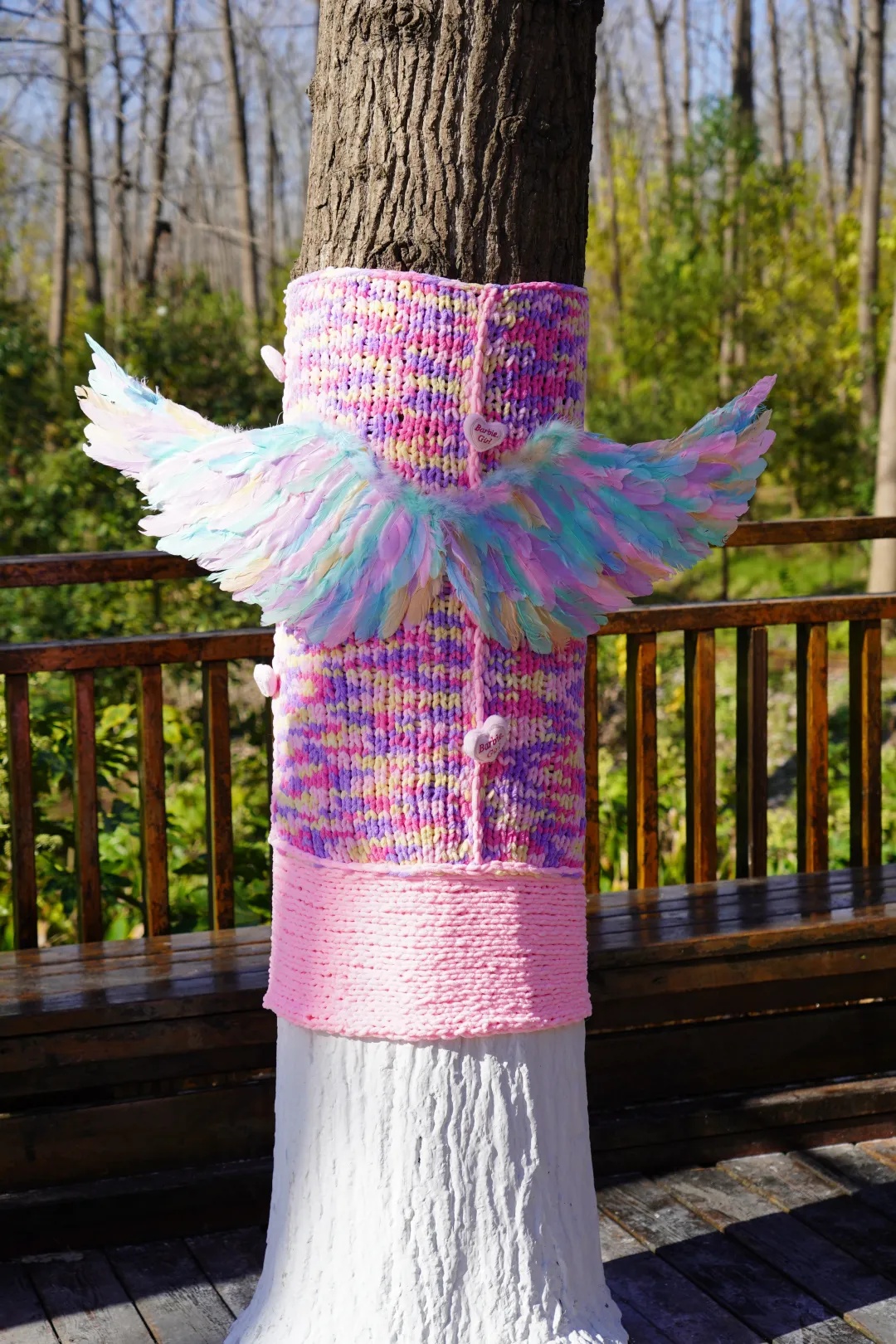 可可爱爱!合肥的大树穿毛衣了 可可爱爱!合肥的大树穿毛衣了