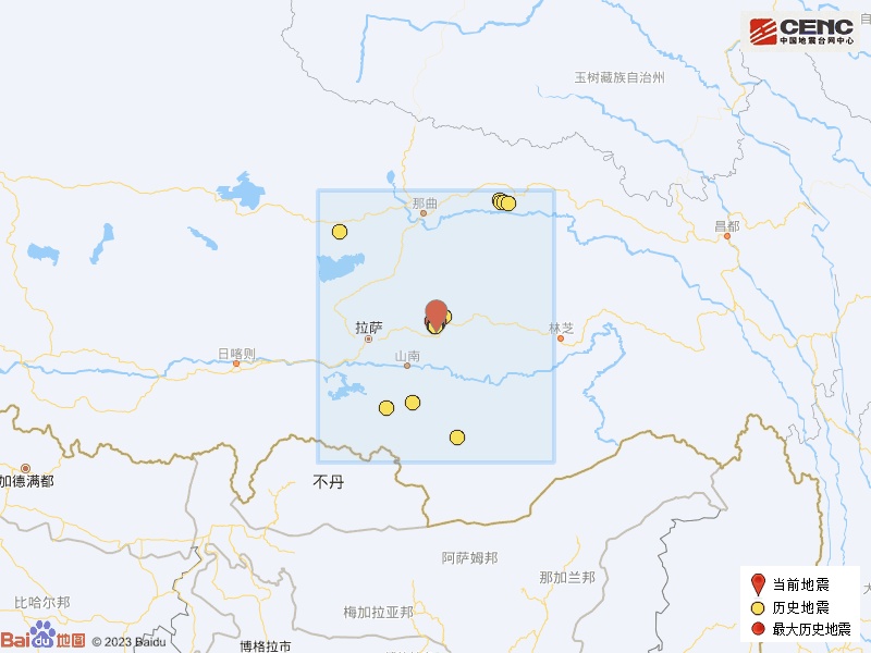 西藏拉萨市墨竹工卡县发生3.7级地震