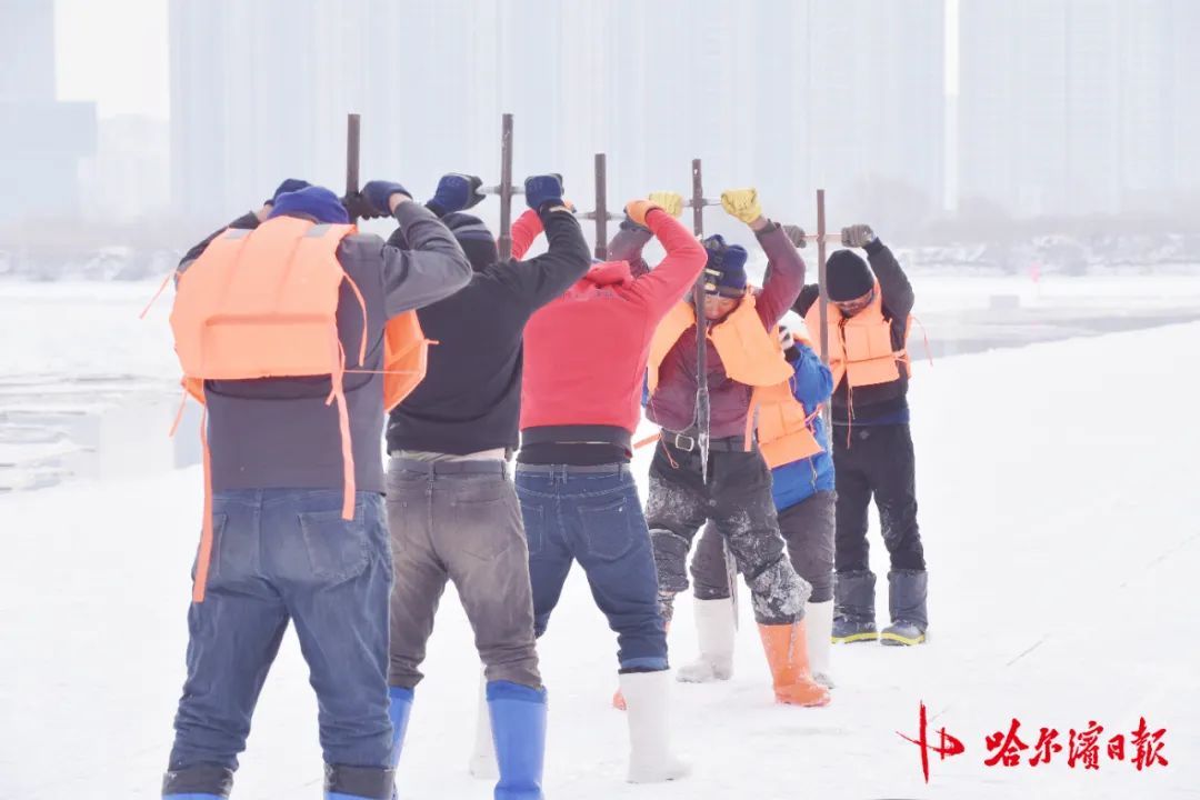 采冰全面展开!哈尔滨冰雪大世界建设加速 采冰全面展开!哈尔滨冰雪大世界建设加速
