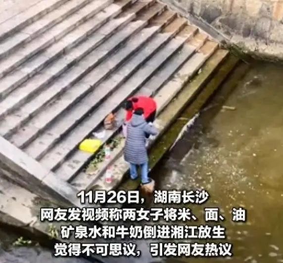 河边放生成袋大米？这些离奇放生谁来管