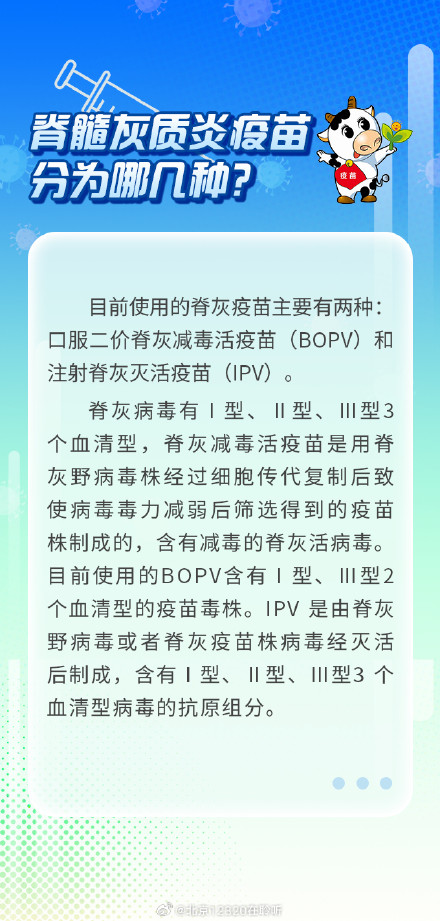 关于脊髓灰质炎疫苗，你了解多少？