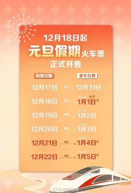 2025火车票今日开售 2025火车票今日开售