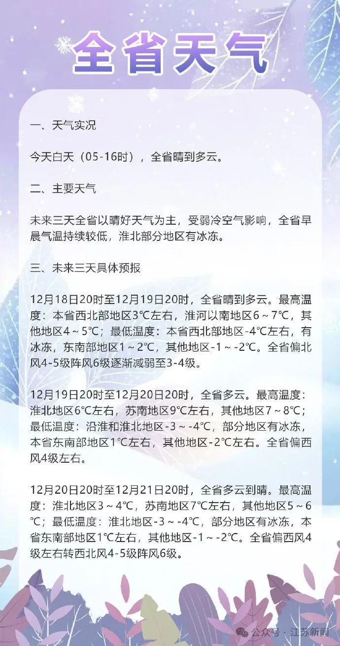 隔壁都下雪了？江苏未来三天……